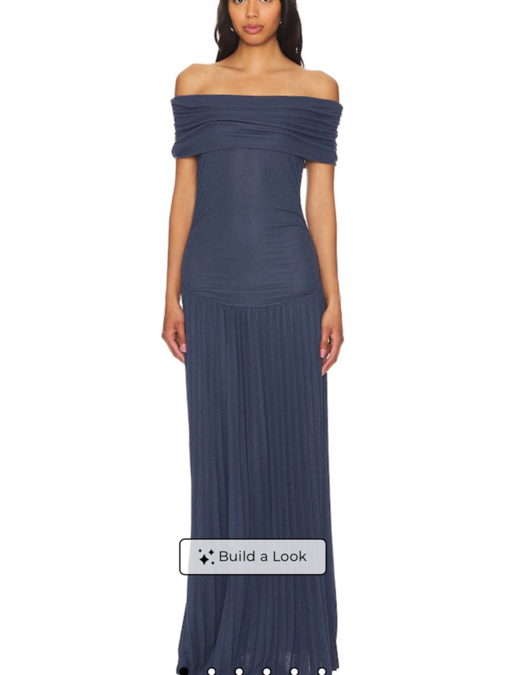 NEW Lioness Off-Shoulder Navy Maxi Dress